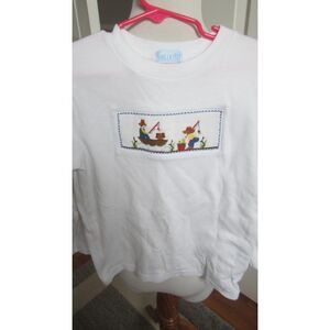 ADORABLE SMOCKED LONG SLEEVE TEE BY VIVE LA FETE DAD & SON FISHING OUTING SZ 5